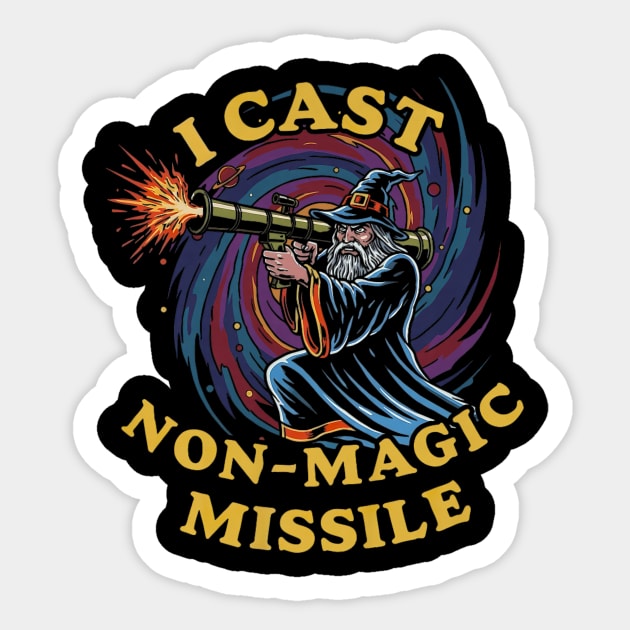 I Cast Non-Magic Missile Funny Wizard Parody Meme Sticker by yangho